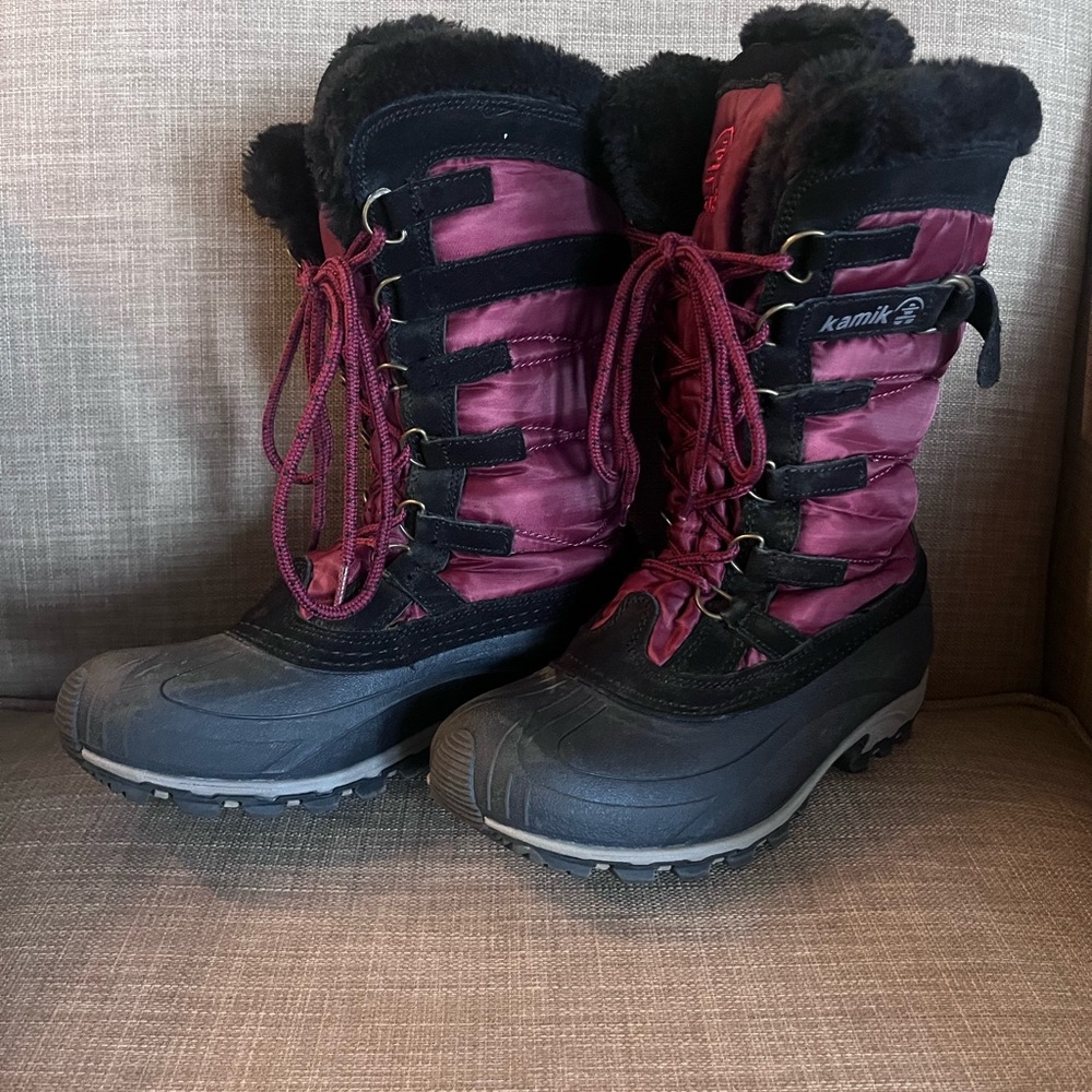 Kamik Snowvalley snow boots with Thinsulate - worn once - women size 6